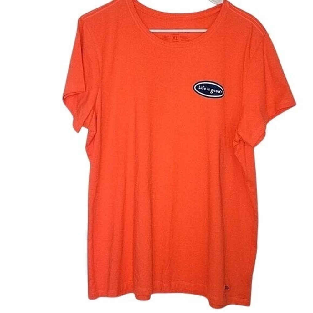 Life is Good Crusher Tee Womens XL Orange Hold Your Horses Graphic T-Shirt